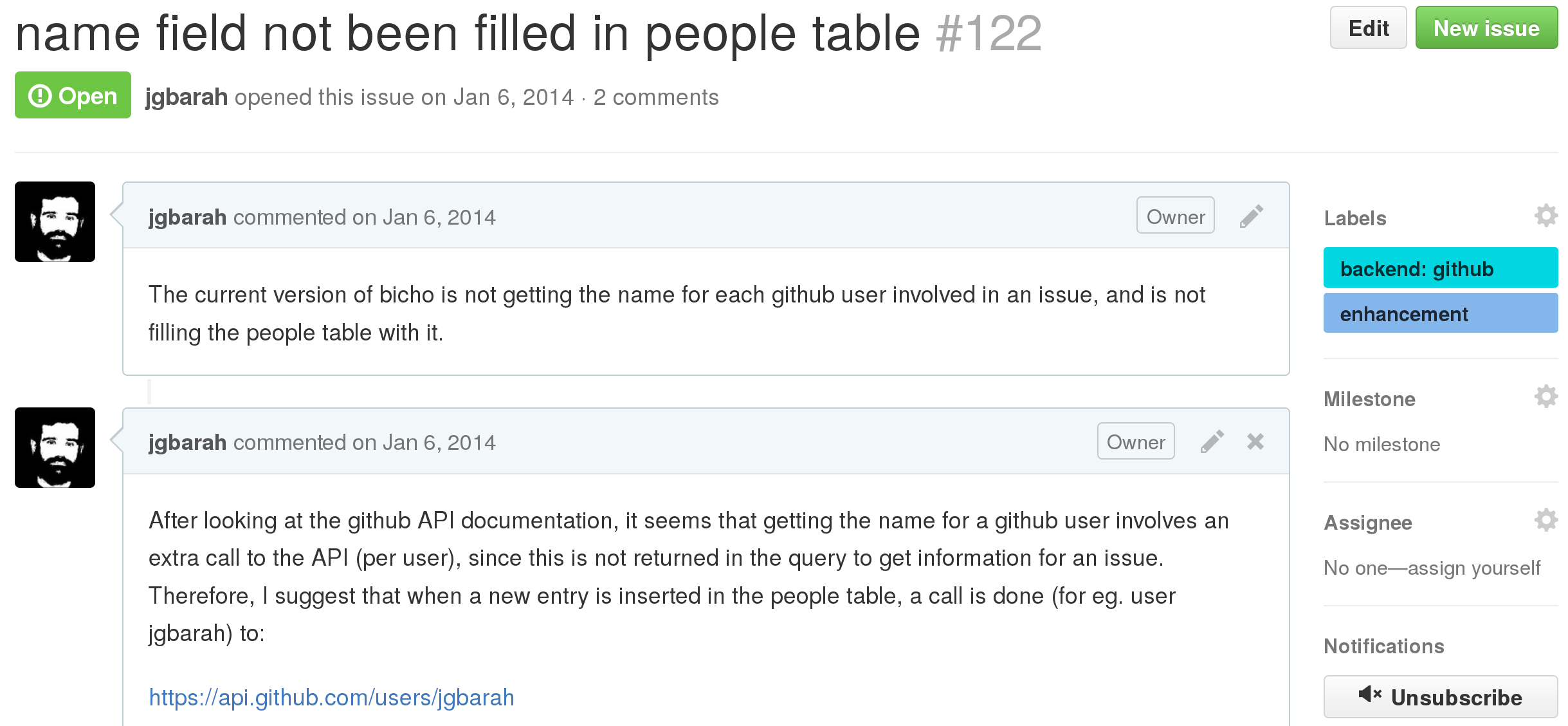 GitHub issue